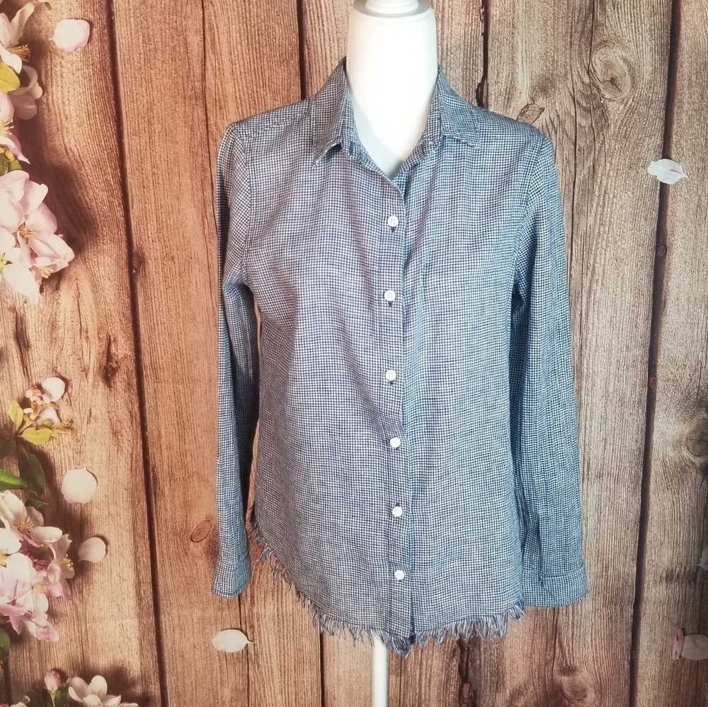 Beach lunch lounge Elyse linen frayed hem …